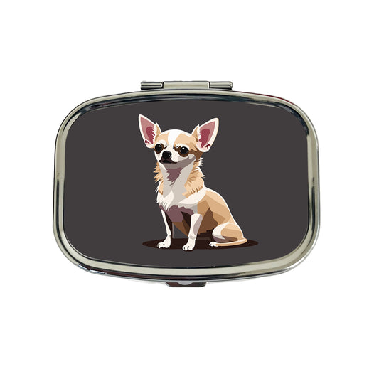Chihuahua Dog Sitting Travel Pill Box Case