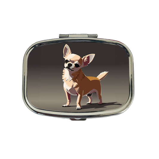 Chihuahua Dog Standing Travel Pill Box Case