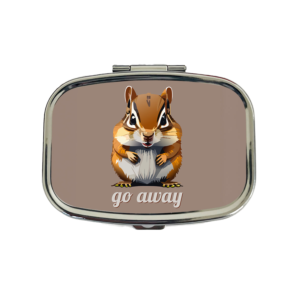 Chipmunk Go Away Staring Funny Travel Pill Box Case