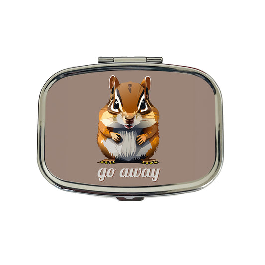 Chipmunk Go Away Staring Funny Travel Pill Box Case