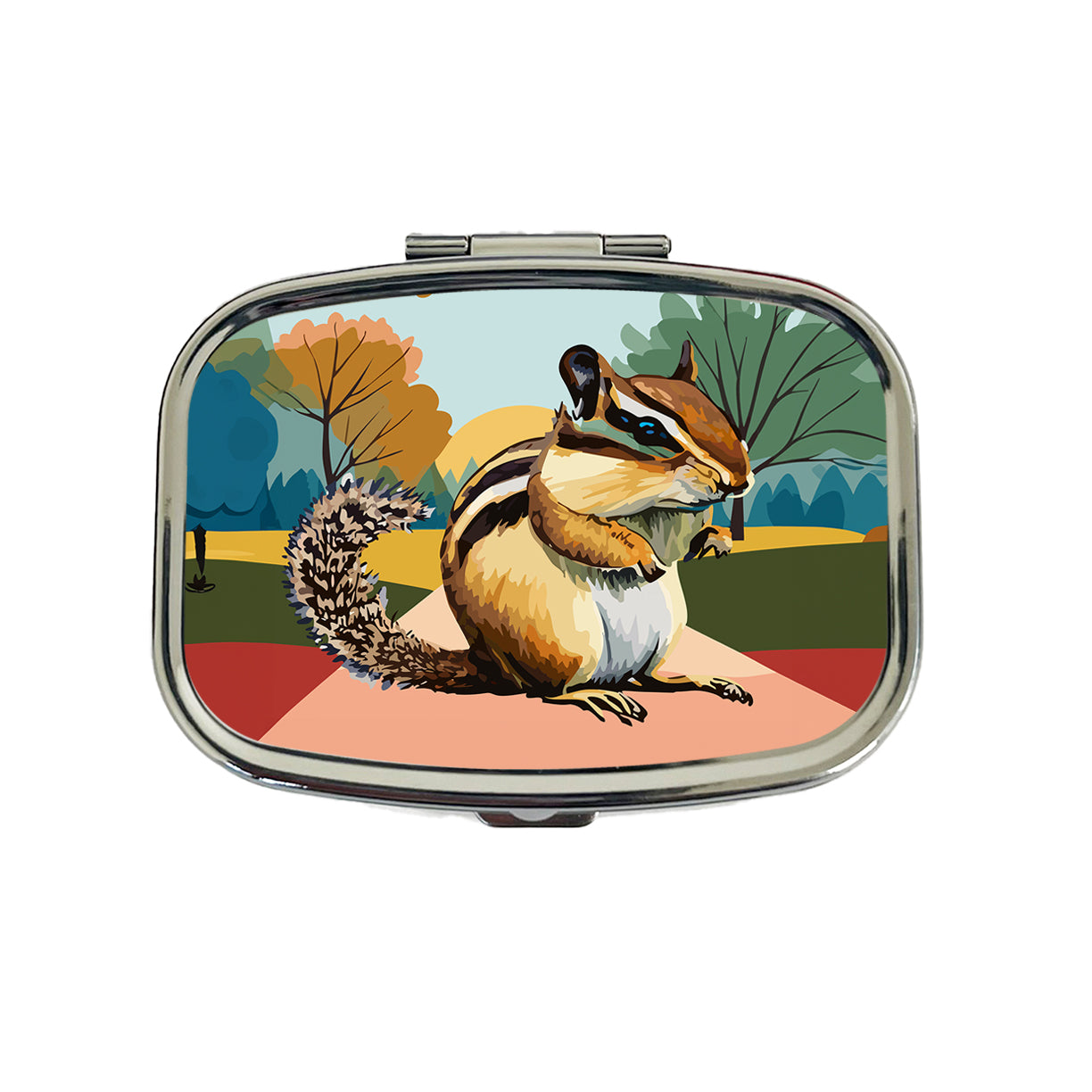 Chipmunk Watercolor Travel Pill Box Case