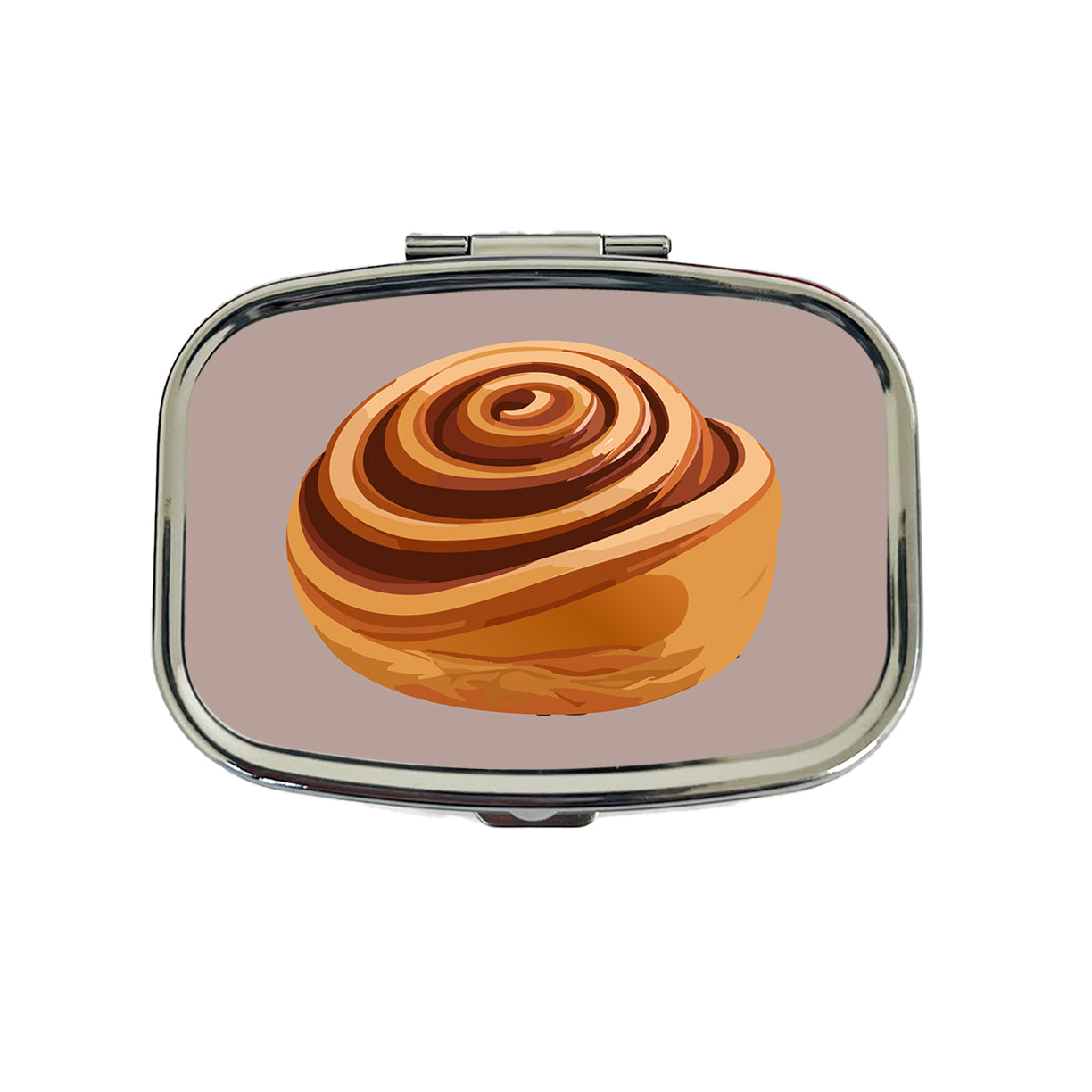 Cinnamon Roll Bun Travel Pill Box Case