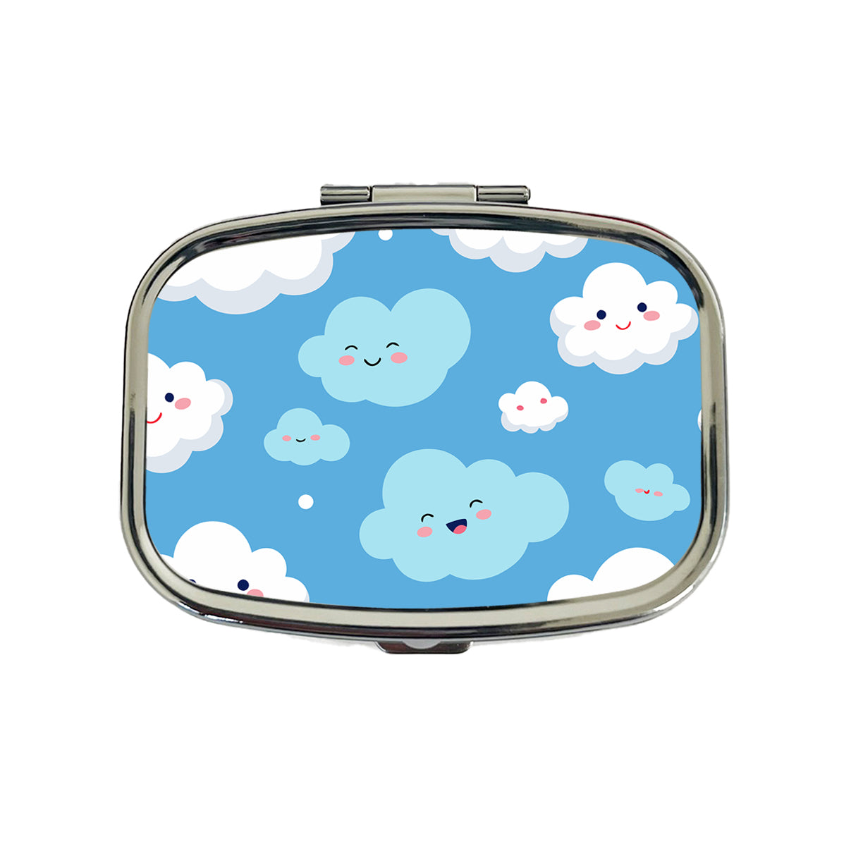 Clouds Happy Smiling Cute Pattern Travel Pill Box Case