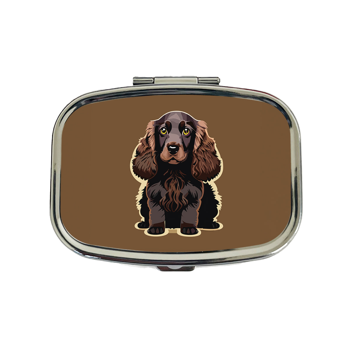 Cocker Spaniel Dark Standing Travel Pill Box Case