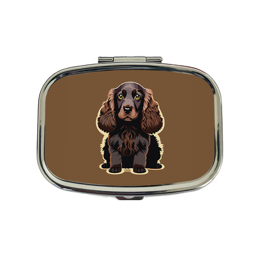 Cocker Spaniel Dark Standing Travel Pill Box Case