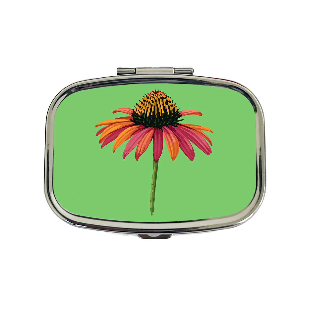 Coneflower Flower Watercolor Travel Pill Box Case