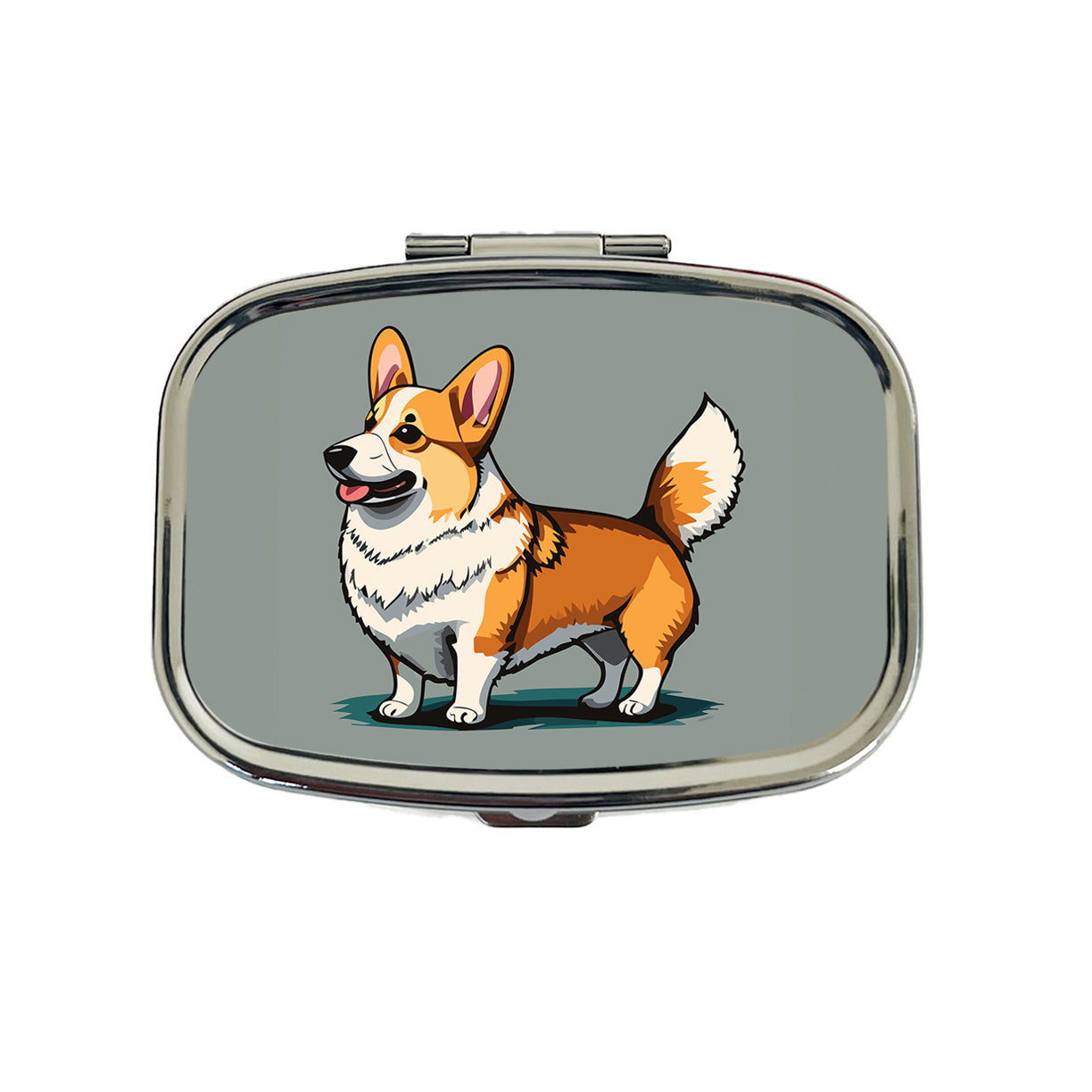 Corgi Dog Standing Travel Pill Box Case