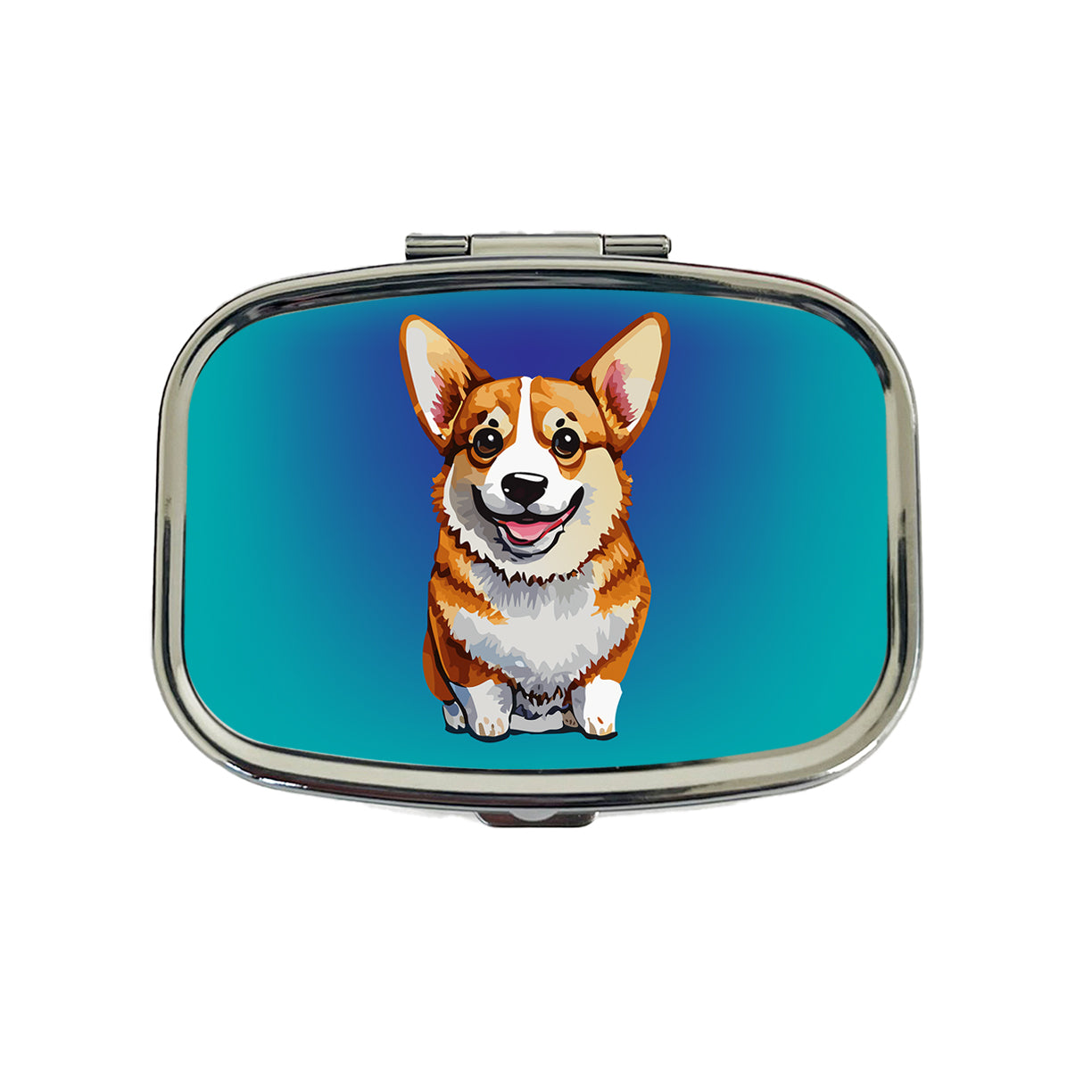 Corgi Dog Watercolor Happy Travel Pill Box Case