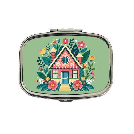 Cottage Core Cuteness Little House Travel Pill Box Case