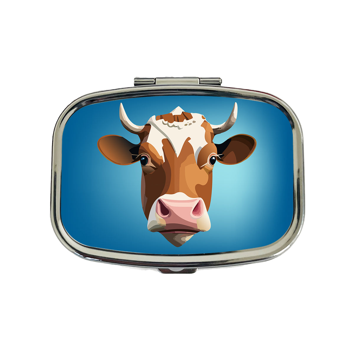 Cow Face Funny Travel Pill Box Case