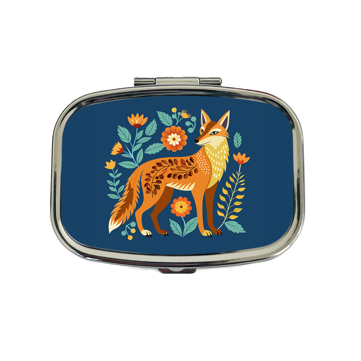 Coyote Pretty Floral Flowers Travel Pill Box Case