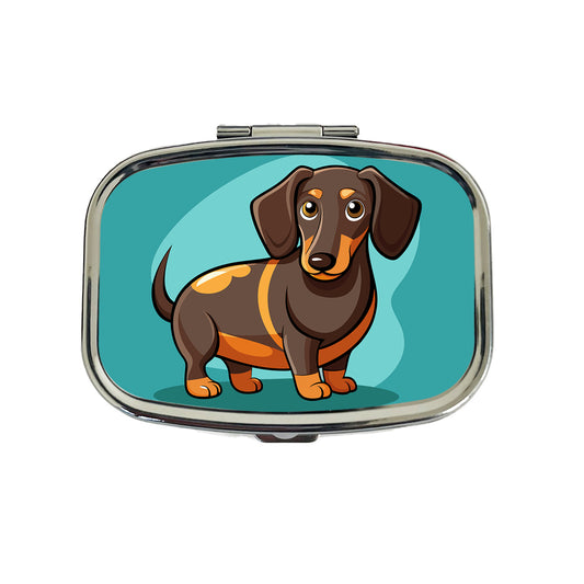 Dachshund Dog Profile Travel Pill Box Case
