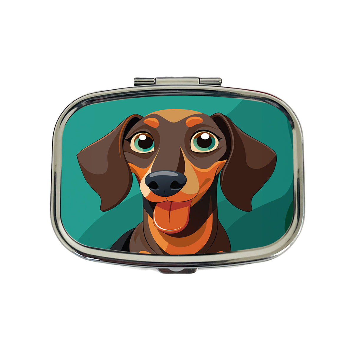 Dachshund Dog Sticking Out Tongue Funny Travel Pill Box Case