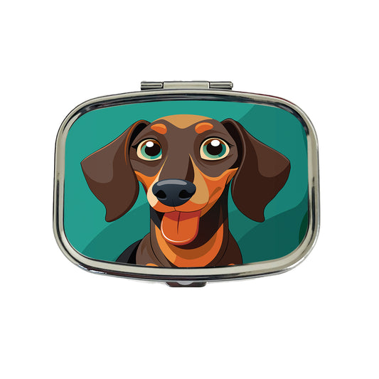 Dachshund Dog Sticking Out Tongue Funny Travel Pill Box Case