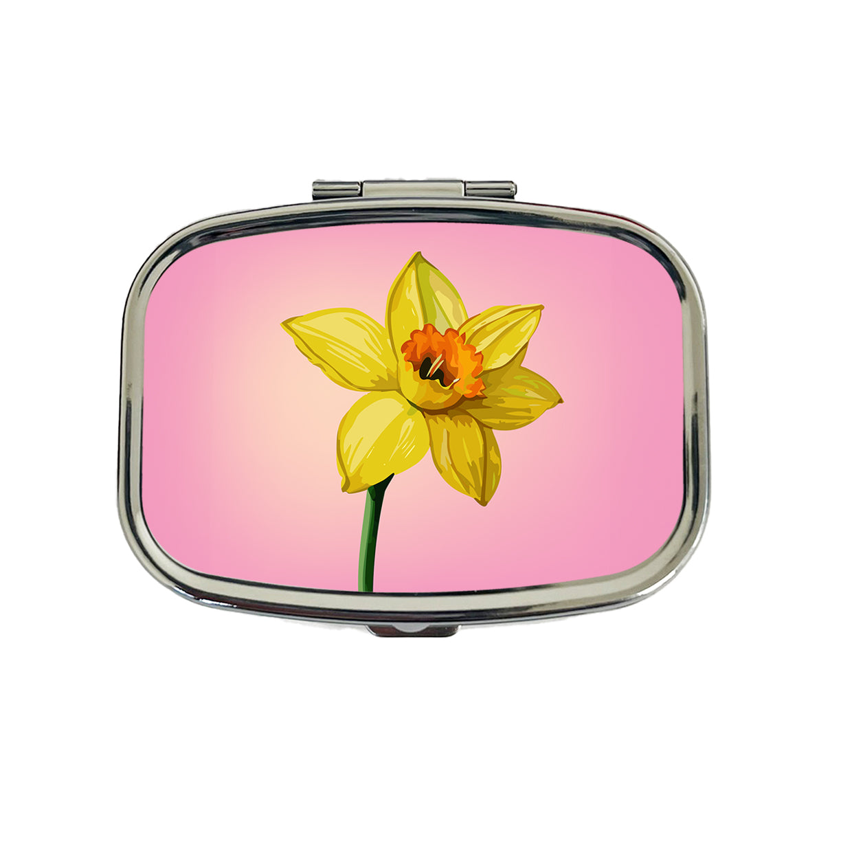 Daffodil Watercolor Yellow Travel Pill Box Case