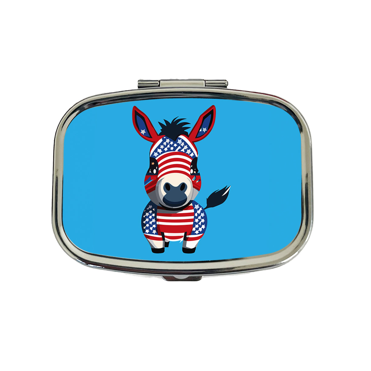 Democrat Donkey Patriotic Liberal Vote Cute Travel Pill Box Case