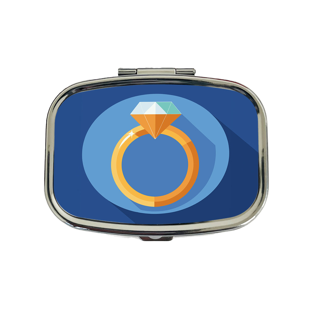 Diamond Ring Wedding Marriage Engagement Travel Pill Box Case