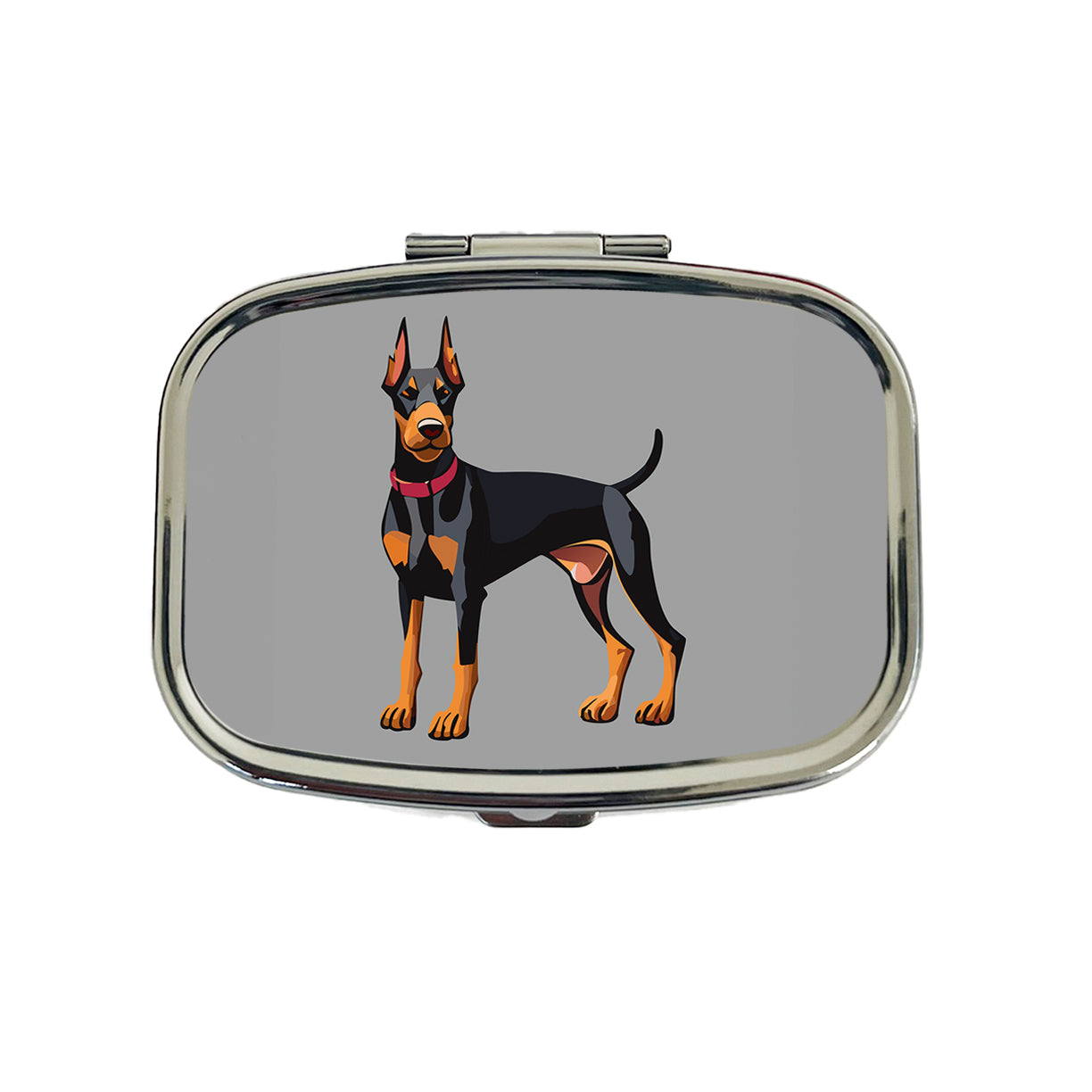 Doberman Dog Standing Travel Pill Box Case