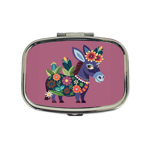 Donkey Floral Flowers Travel Pill Box Case