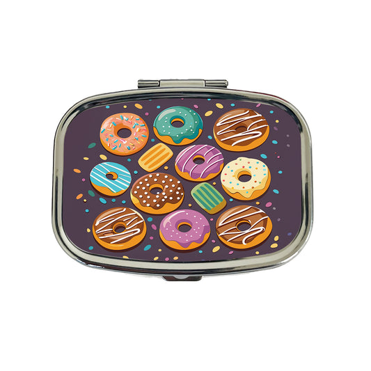 Donuts Scattered Travel Pill Box Case