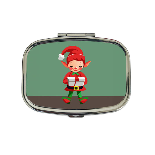 Elf Christmas Opening Present Travel Pill Box Case