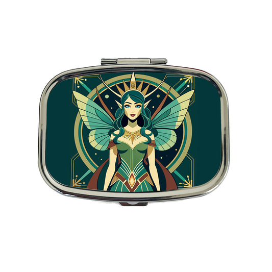 Fairy Nymph Art Deco Travel Pill Box Case