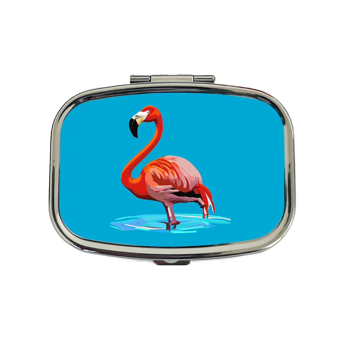 Flamingo Standing in Water Travel Pill Box Case