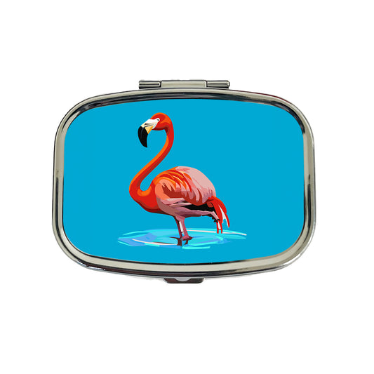 Flamingo Standing in Water Travel Pill Box Case