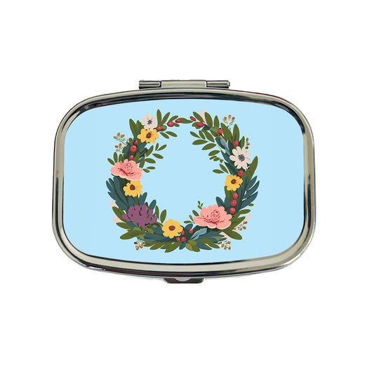 Floral Wreath Flowers Spring Wedding Travel Pill Box Case