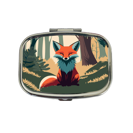Fox in Forest Woodland Wilderness Travel Pill Box Case