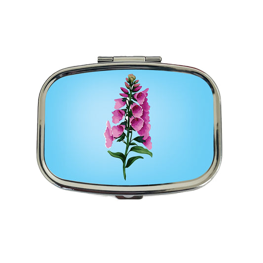 Foxglove Flowers Watercolor Travel Pill Box Case