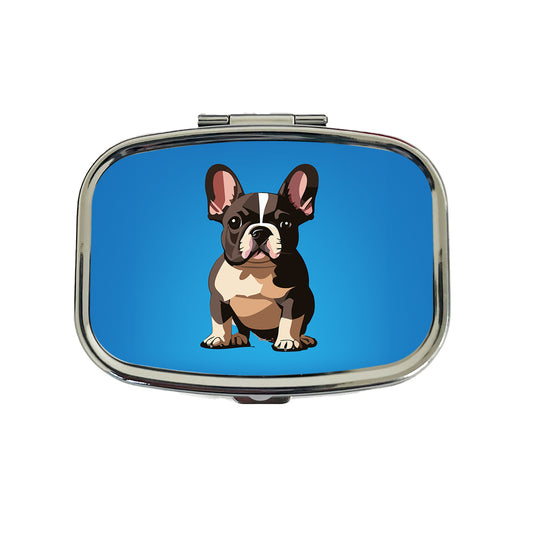 French Bulldog Dog Sitting Travel Pill Box Case