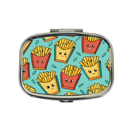 French Fries Cute Pattern Travel Pill Box Case