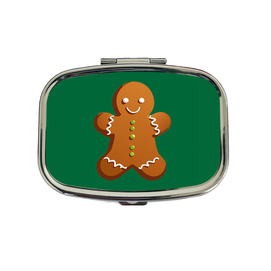 Gingerbread Man Cookie Cute Christmas Travel Pill Box Case