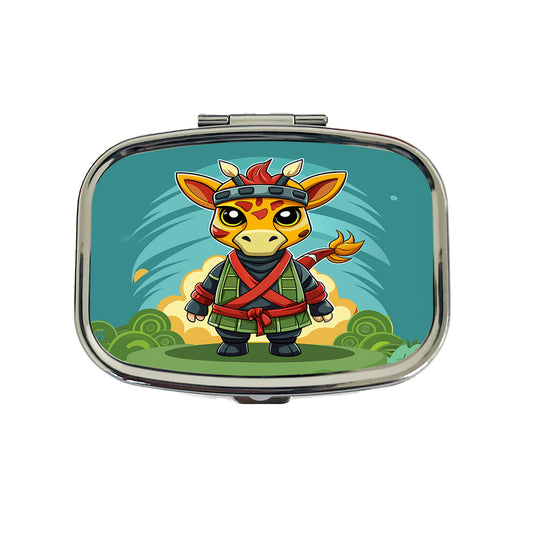 Giraffe Ninja Fighter Funny Travel Pill Box Case