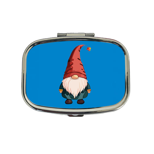 Gnome Standing Red Hat Travel Pill Box Case