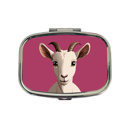Goat Head Staring Cute Travel Pill Box Case