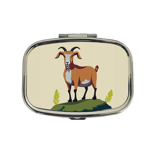 Goat Standing Travel Pill Box Case
