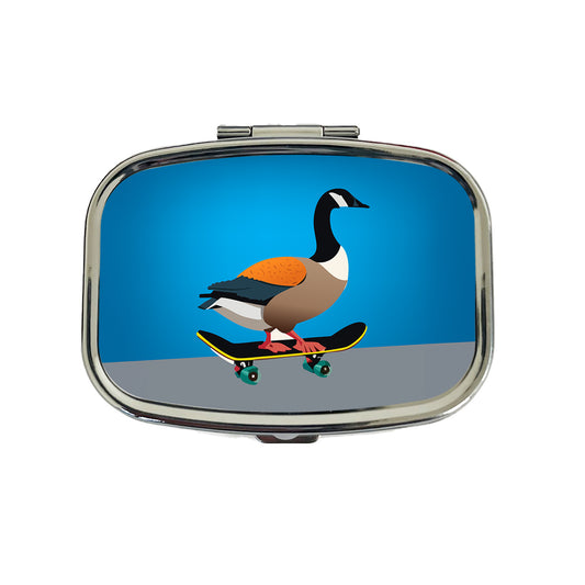 Goose Riding Skateboard Skateboarding Funny Travel Pill Box Case
