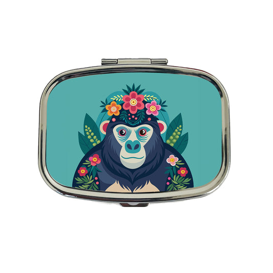 Gorilla Floral Flowers Travel Pill Box Case