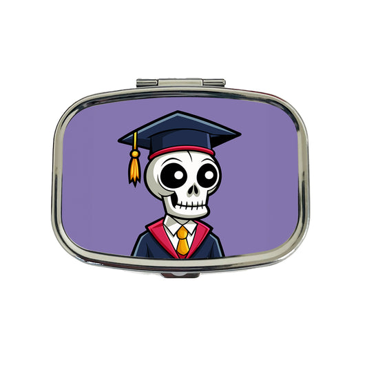Graduate Skeleton Cute Graduation Travel Pill Box Case