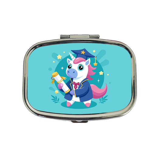Graduate Unicorn Graduation Travel Pill Box Case