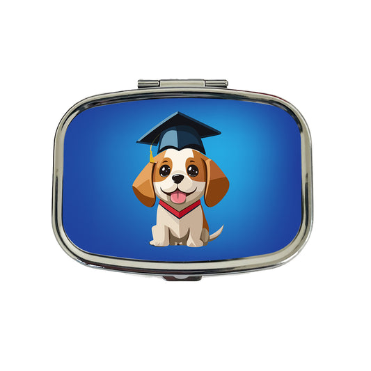 Graduation Dog Graduate Cute Travel Pill Box Case