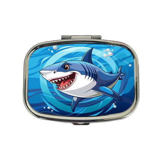 Great White Shark in Ocean Travel Pill Box Case