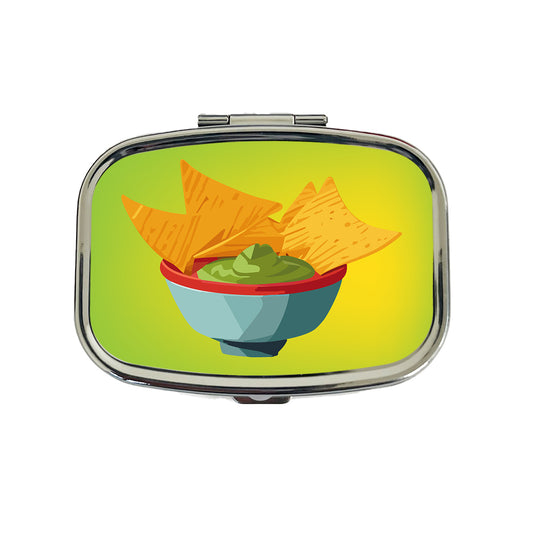 Guacamole and Tortilla Chips Travel Pill Box Case