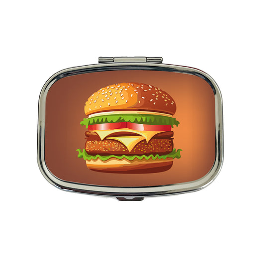 Hamburger Yummy Fast Food Travel Pill Box Case