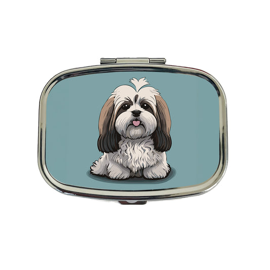 Havanese Dog Sitting Travel Pill Box Case