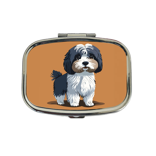 Havanese Dog Standing Travel Pill Box Case