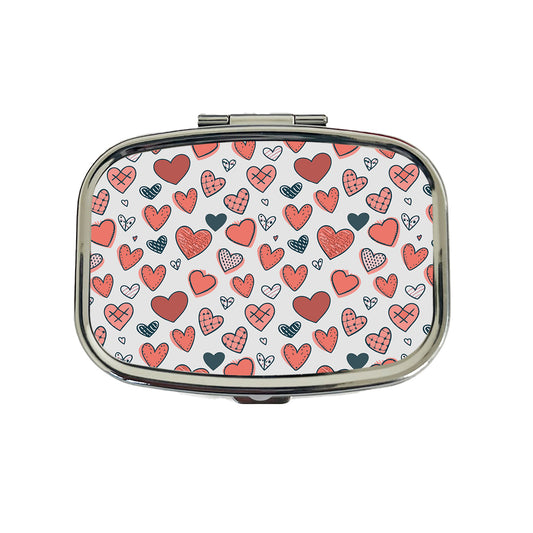 Hearts Cottage Core Valentines Day Anniversary Love Wedding Travel Pill Box Case