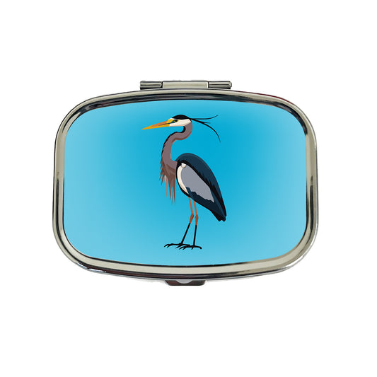 Heron Egret Bird Travel Pill Box Case